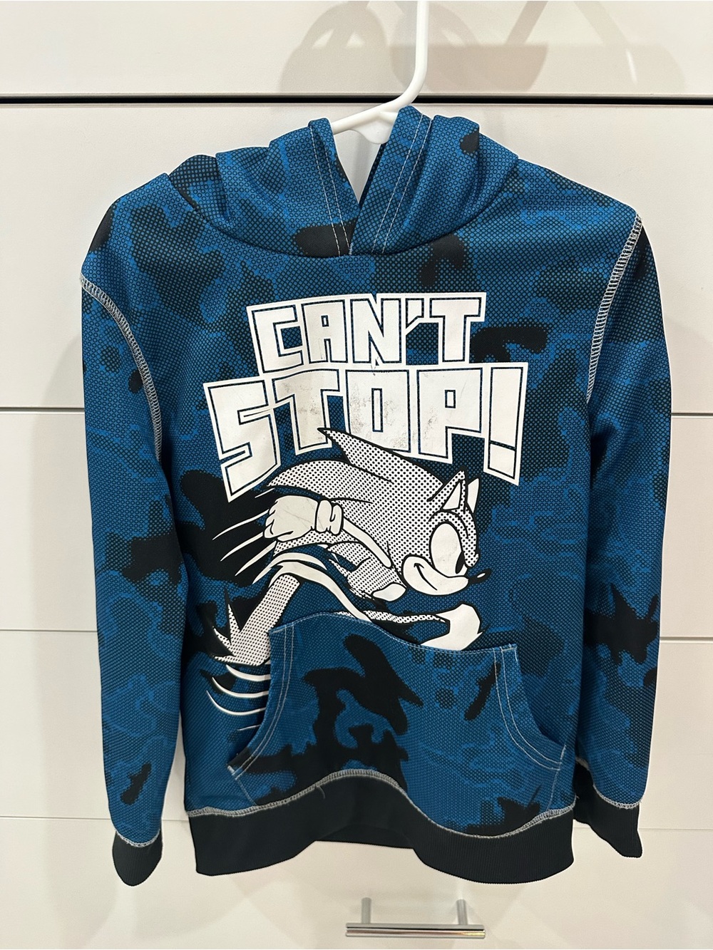 Sonic Blue 'Can't Stop!' Graphic Hoodie Size 7